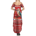 Aussie Kookaburra Summer Maxi Dress Merry Christmas Red Style