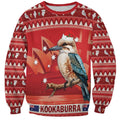 Aussie Kookaburra Sweatshirt Merry Christmas Red Style