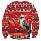 Aussie Kookaburra Sweatshirt Merry Christmas Red Style