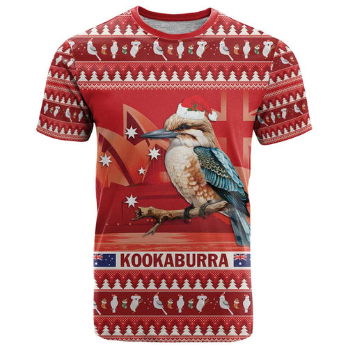Aussie Kookaburra T Shirt Merry Christmas Red Style