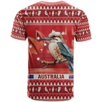 Aussie Kookaburra T Shirt Merry Christmas Red Style