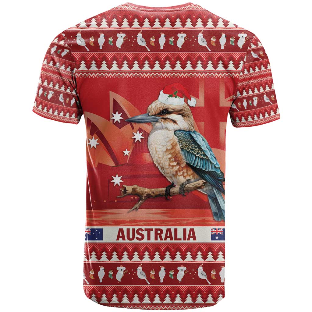 Aussie Kookaburra T Shirt Merry Christmas Red Style