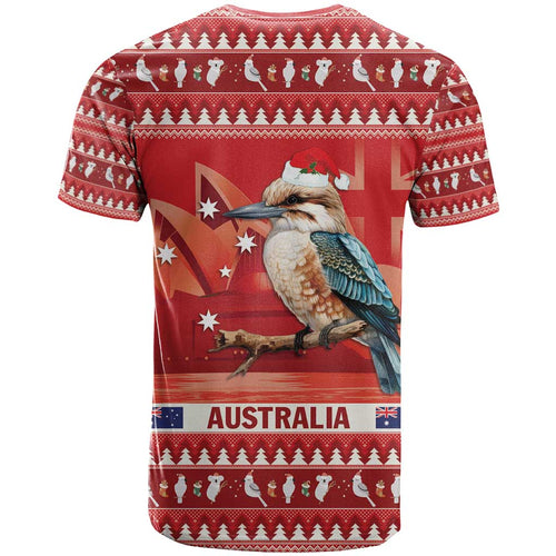 Aussie Kookaburra T Shirt Merry Christmas Red Style