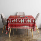 Aussie Kookaburra Tablecloth Merry Christmas Red Style
