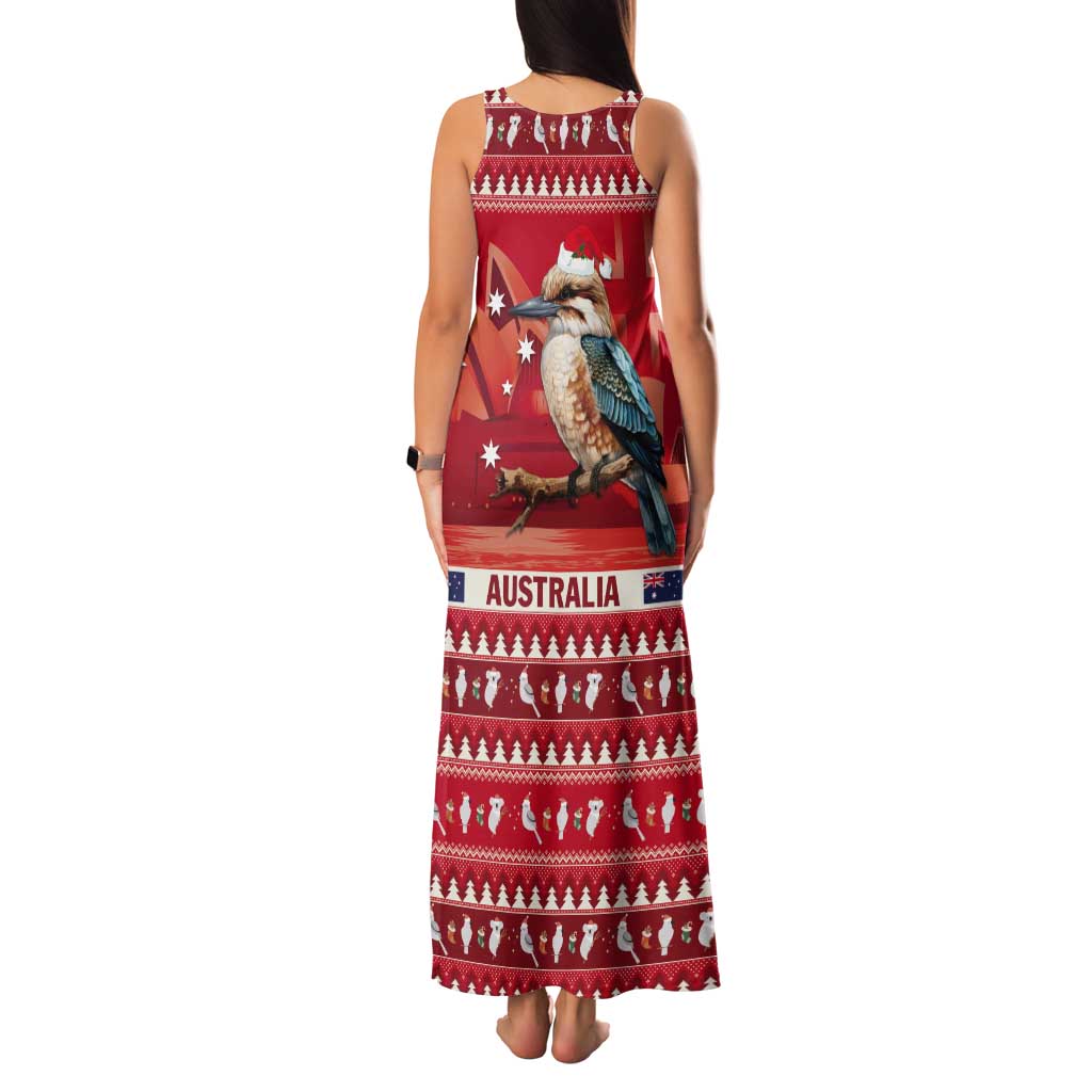 Aussie Kookaburra Tank Maxi Dress Merry Christmas Red Style