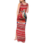 Aussie Kookaburra Tank Maxi Dress Merry Christmas Red Style