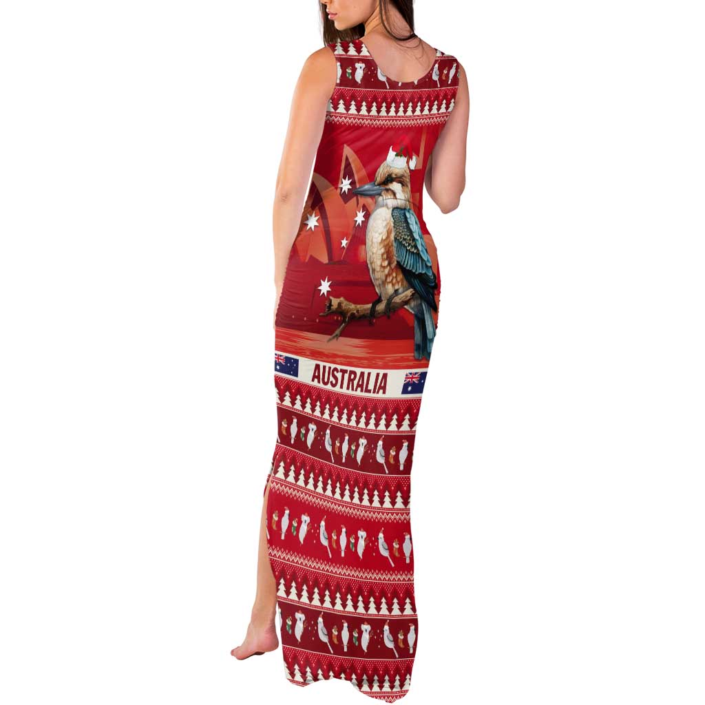 Aussie Kookaburra Tank Maxi Dress Merry Christmas Red Style