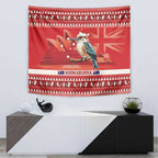 Aussie Kookaburra Tapestry Merry Christmas Red Style
