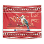 Aussie Kookaburra Tapestry Merry Christmas Red Style