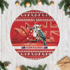 Aussie Kookaburra Tree Skirt Merry Christmas Red Style