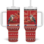 Aussie Kookaburra Tumbler With Handle Merry Christmas Red Style