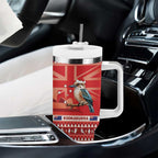 Aussie Kookaburra Tumbler With Handle Merry Christmas Red Style