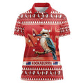Aussie Kookaburra Women Polo Shirt Merry Christmas Red Style