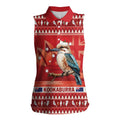 Aussie Kookaburra Women Sleeveless Polo Shirt Merry Christmas Red Style