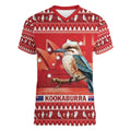 Aussie Kookaburra Women V-Neck T-Shirt Merry Christmas Red Style