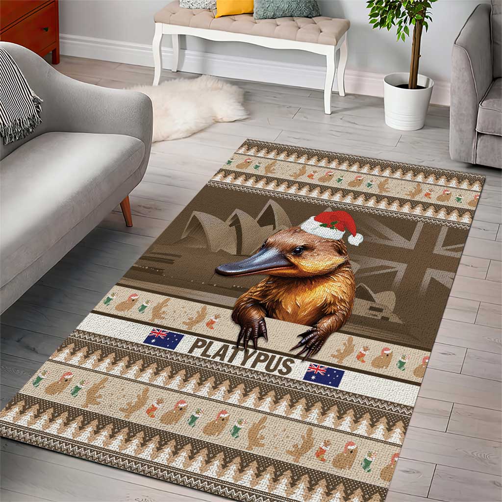 Aussie Platypus Area Rug Merry Christmas