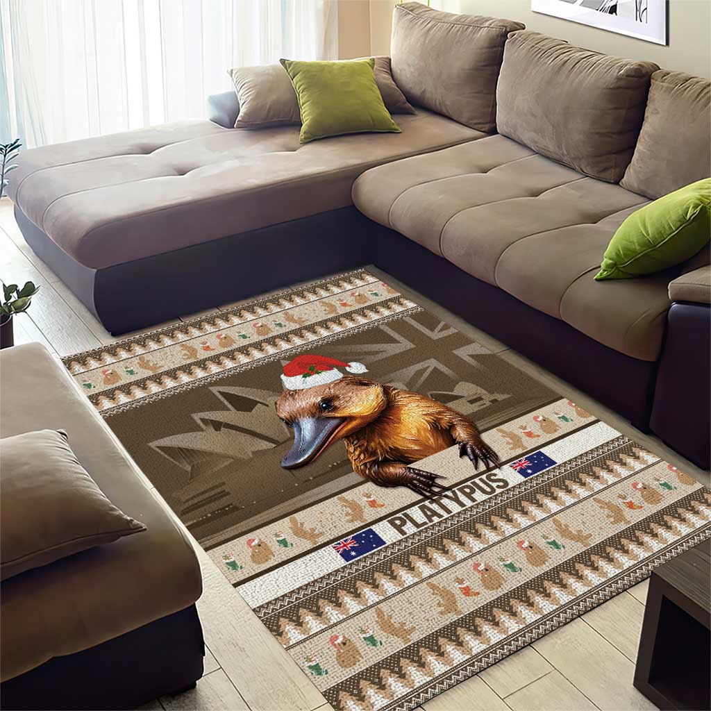 Aussie Platypus Area Rug Merry Christmas