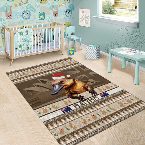 Aussie Platypus Area Rug Merry Christmas