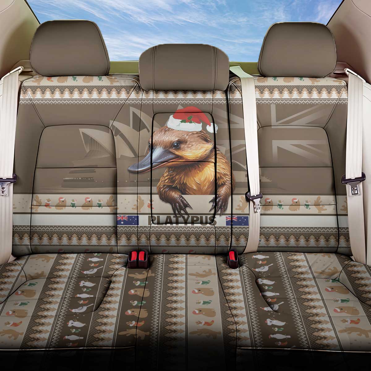 Aussie Platypus Back Car Seat Cover Merry Christmas