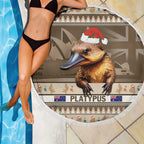 Aussie Platypus Beach Blanket Merry Christmas
