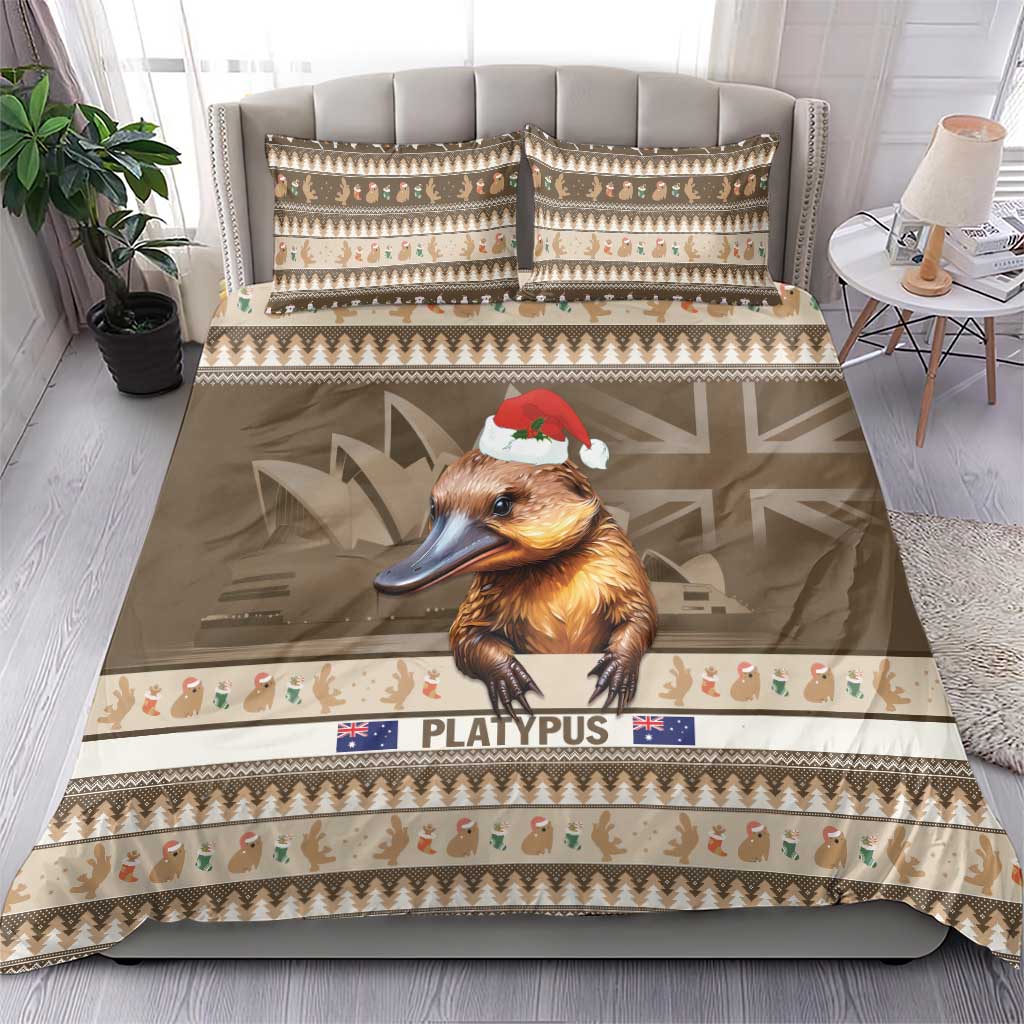 Aussie Platypus Bedding Set Merry Christmas
