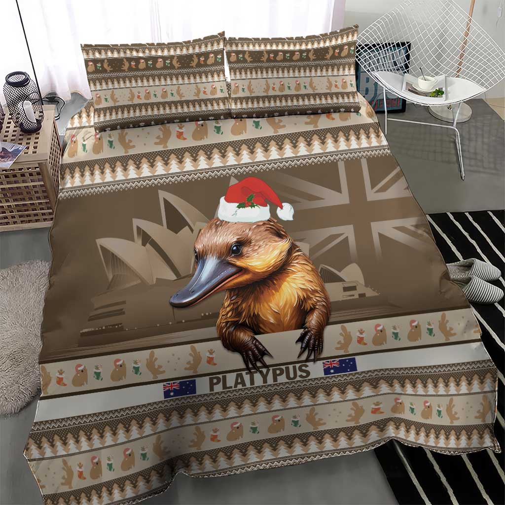 Aussie Platypus Bedding Set Merry Christmas