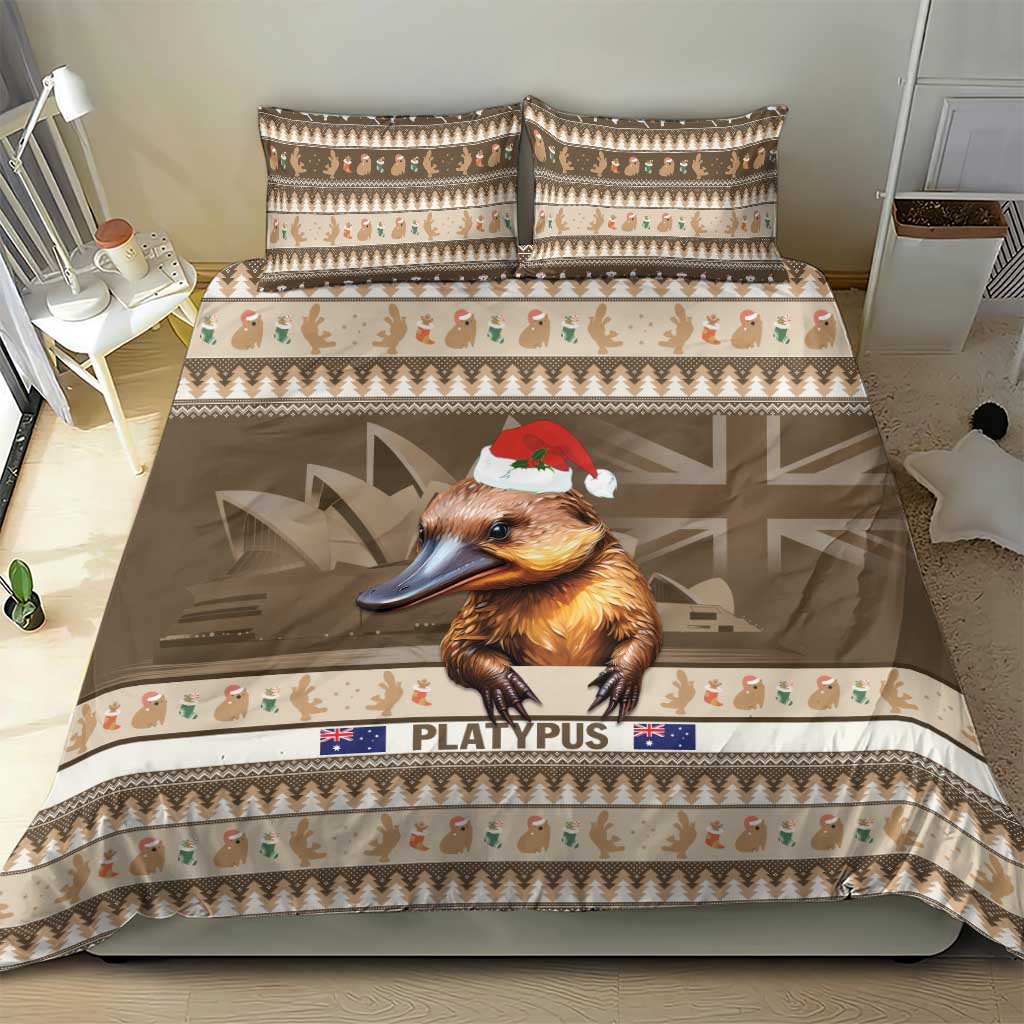 Aussie Platypus Bedding Set Merry Christmas