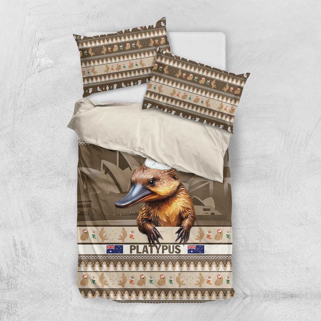 Aussie Platypus Bedding Set Merry Christmas