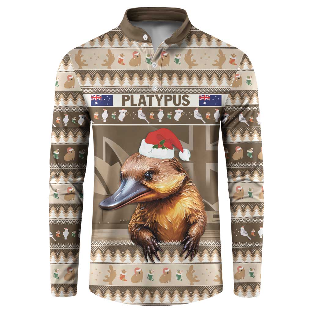 Aussie Platypus Button Sweatshirt Merry Christmas