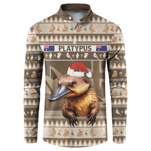 Aussie Platypus Button Sweatshirt Merry Christmas
