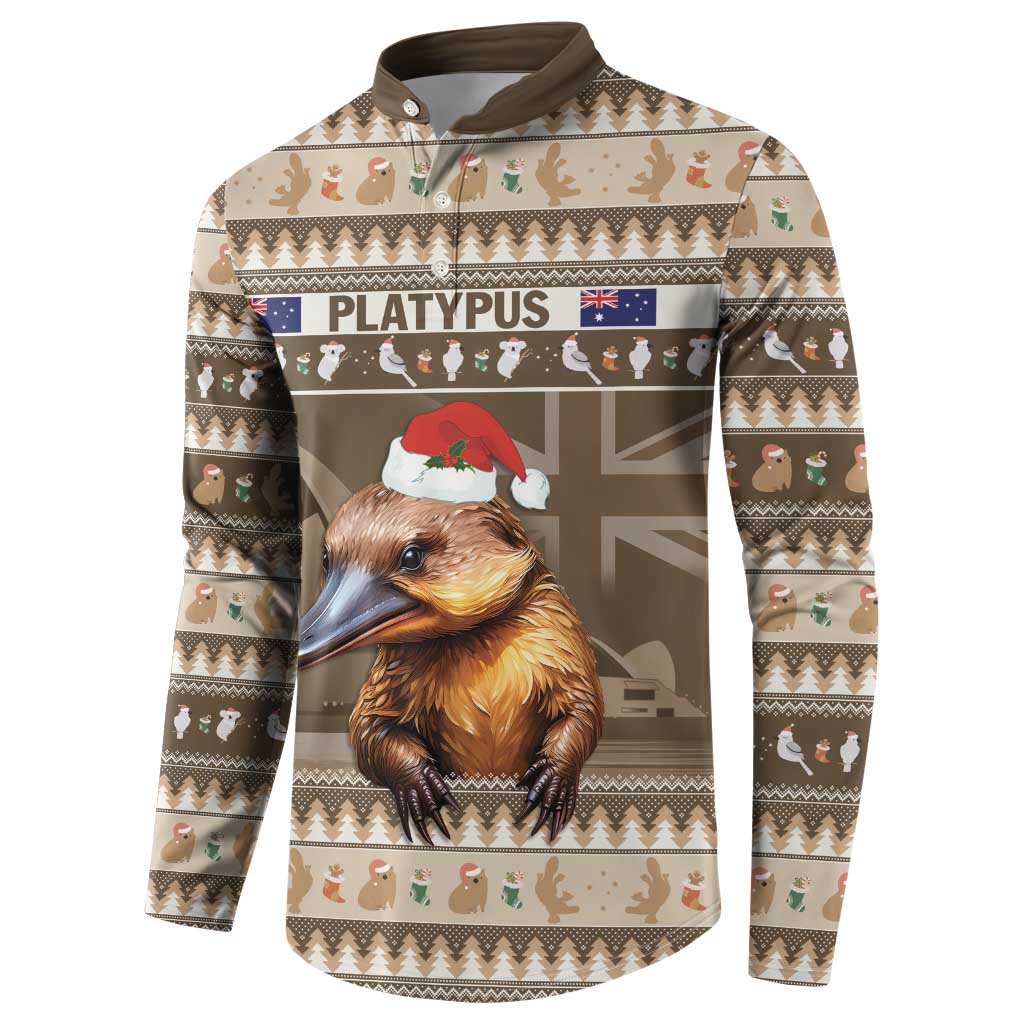 Aussie Platypus Button Sweatshirt Merry Christmas