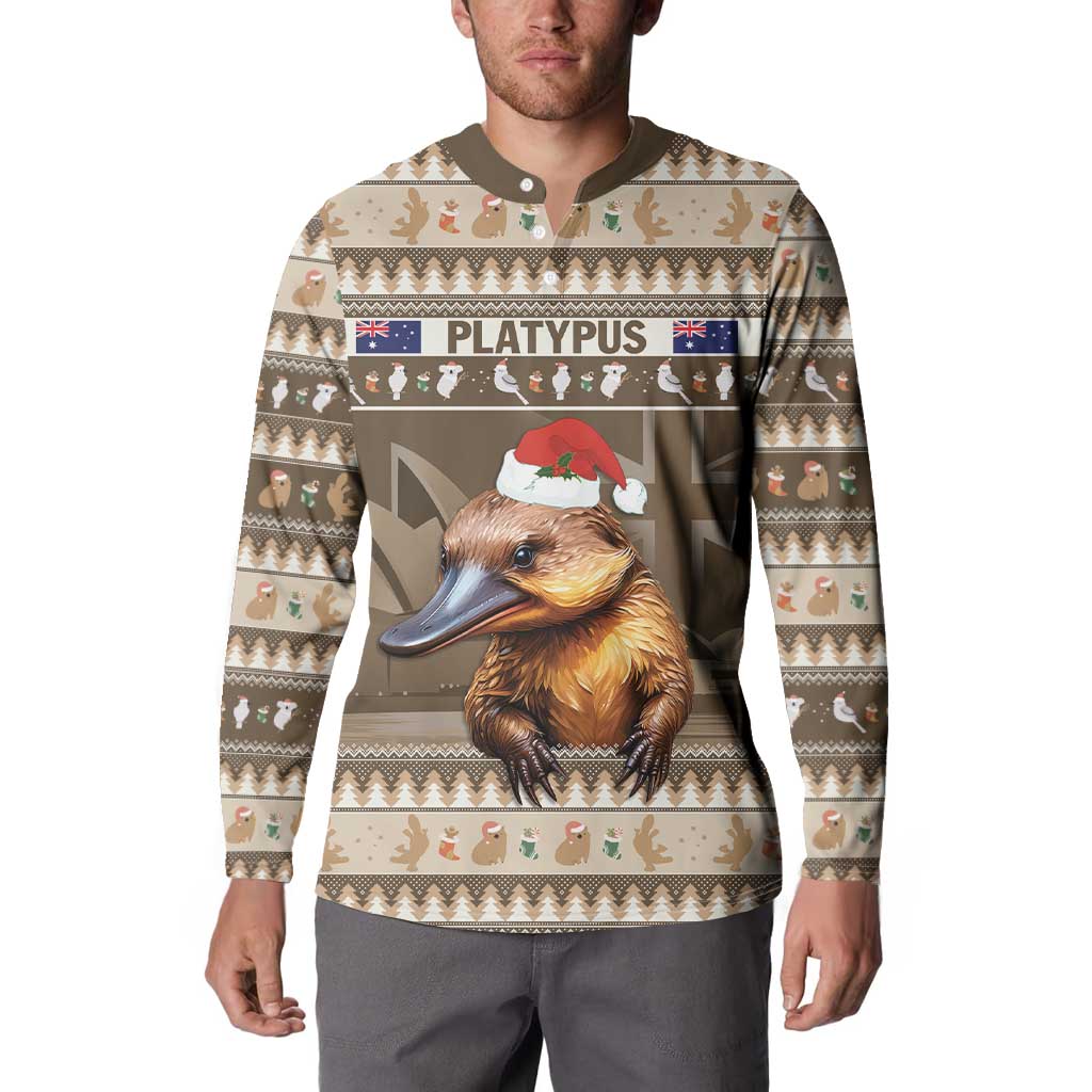 Aussie Platypus Button Sweatshirt Merry Christmas