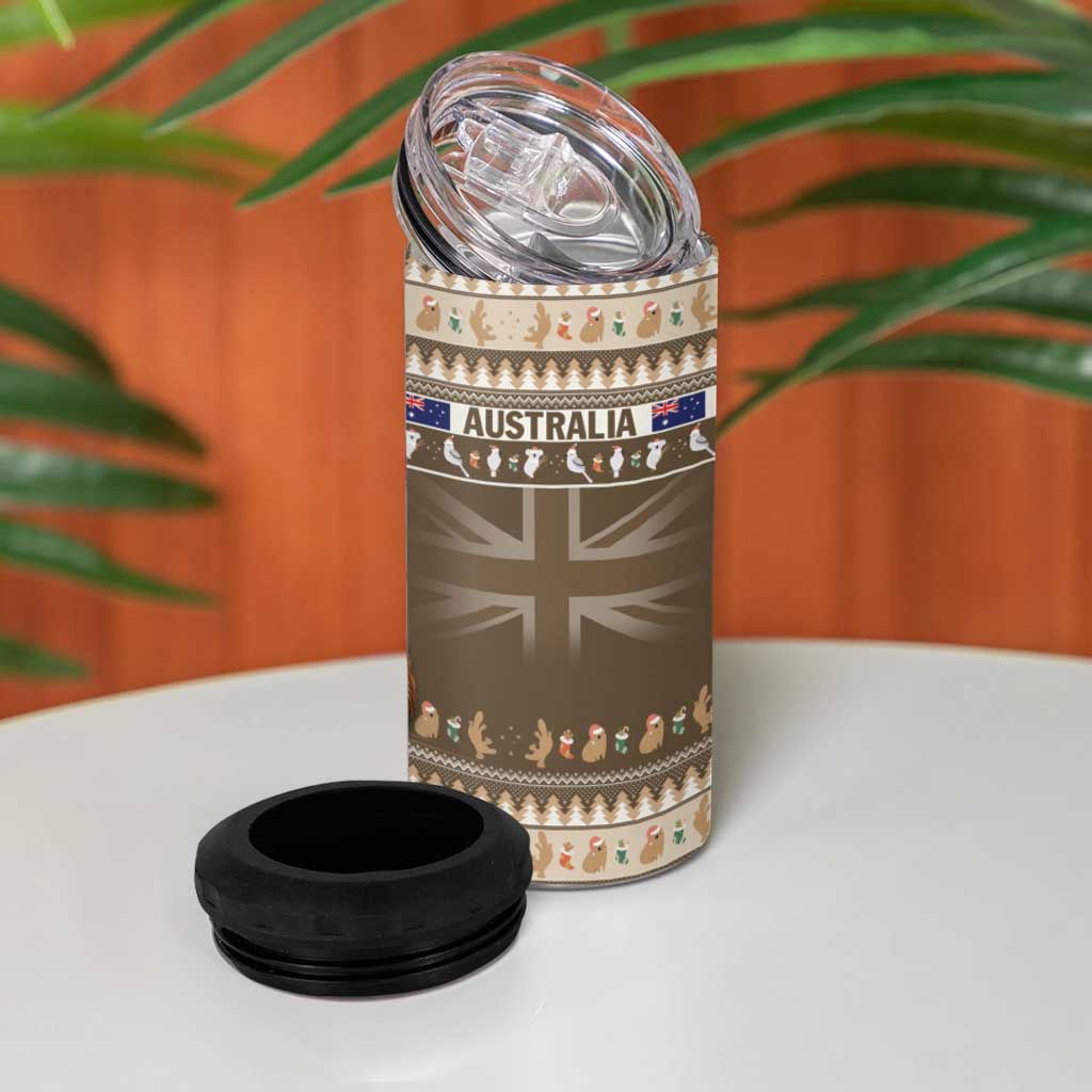Aussie Platypus 4 in 1 Can Cooler Tumbler Merry Christmas
