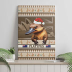 Aussie Platypus Canvas Wall Art Merry Christmas