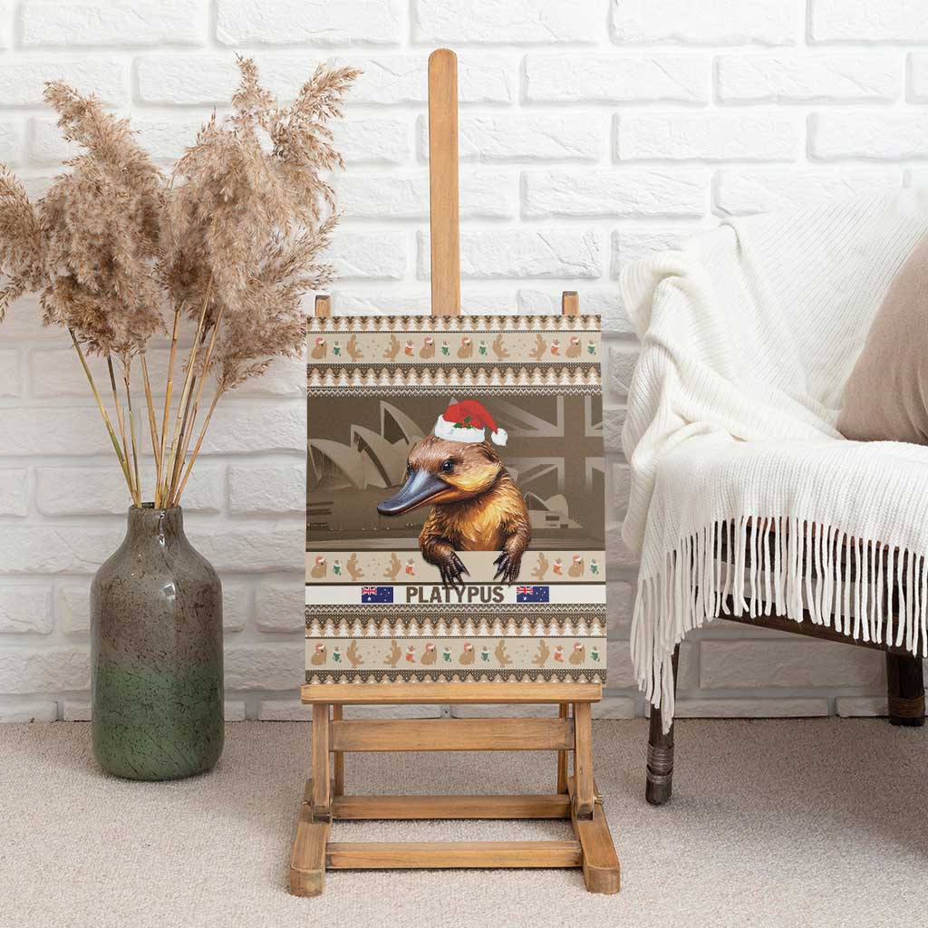 Aussie Platypus Canvas Wall Art Merry Christmas