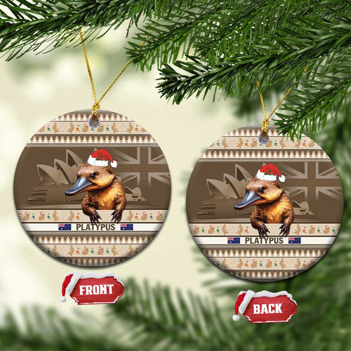 Aussie Platypus Ceramic Ornament Merry Christmas