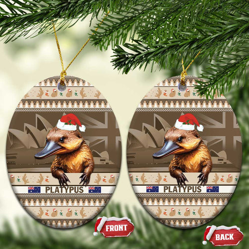 Aussie Platypus Ceramic Ornament Merry Christmas