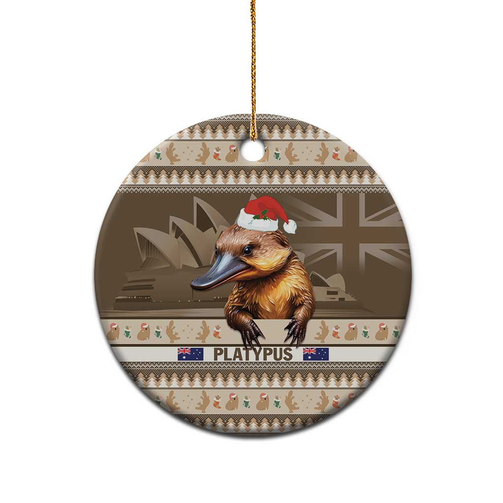 Aussie Platypus Ceramic Ornament Merry Christmas