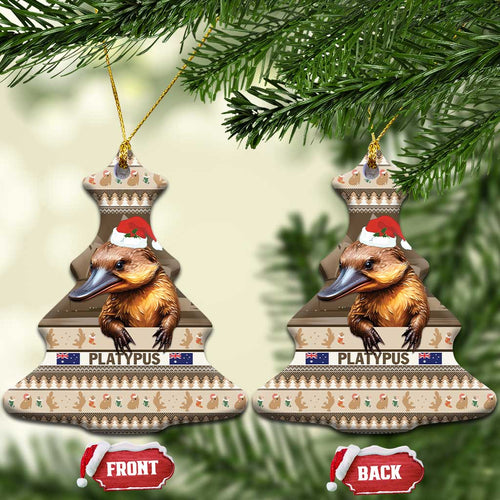 Aussie Platypus Ceramic Ornament Merry Christmas
