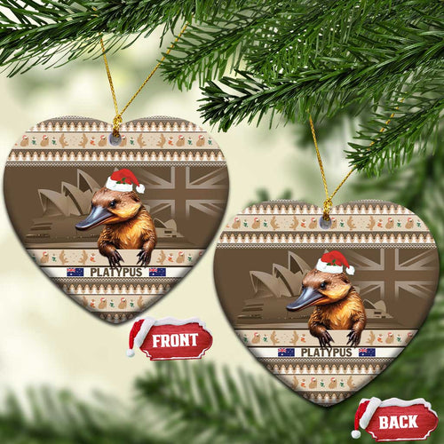 Aussie Platypus Ceramic Ornament Merry Christmas