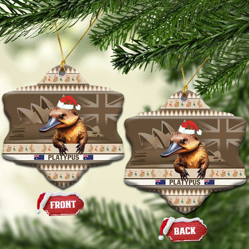 Aussie Platypus Ceramic Ornament Merry Christmas
