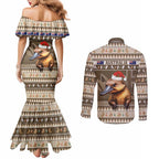 Aussie Platypus Couples Matching Mermaid Dress and Long Sleeve Button Shirt Merry Christmas