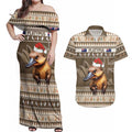 Aussie Platypus Couples Matching Off Shoulder Maxi Dress and Hawaiian Shirt Merry Christmas