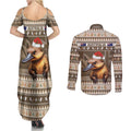 Aussie Platypus Couples Matching Summer Maxi Dress and Long Sleeve Button Shirt Merry Christmas