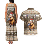 Aussie Platypus Couples Matching Tank Maxi Dress and Hawaiian Shirt Merry Christmas