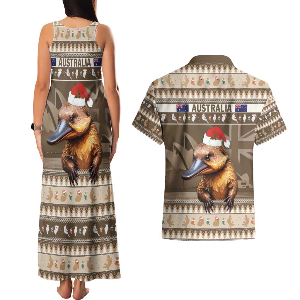 Aussie Platypus Couples Matching Tank Maxi Dress and Hawaiian Shirt Merry Christmas