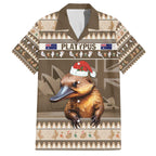 Aussie Platypus Family Matching Off The Shoulder Long Sleeve Dress and Hawaiian Shirt Merry Christmas