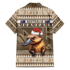 Aussie Platypus Family Matching Off The Shoulder Long Sleeve Dress and Hawaiian Shirt Merry Christmas