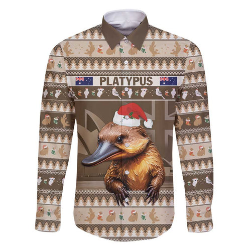 Aussie Platypus Family Matching Puletasi and Hawaiian Shirt Merry Christmas