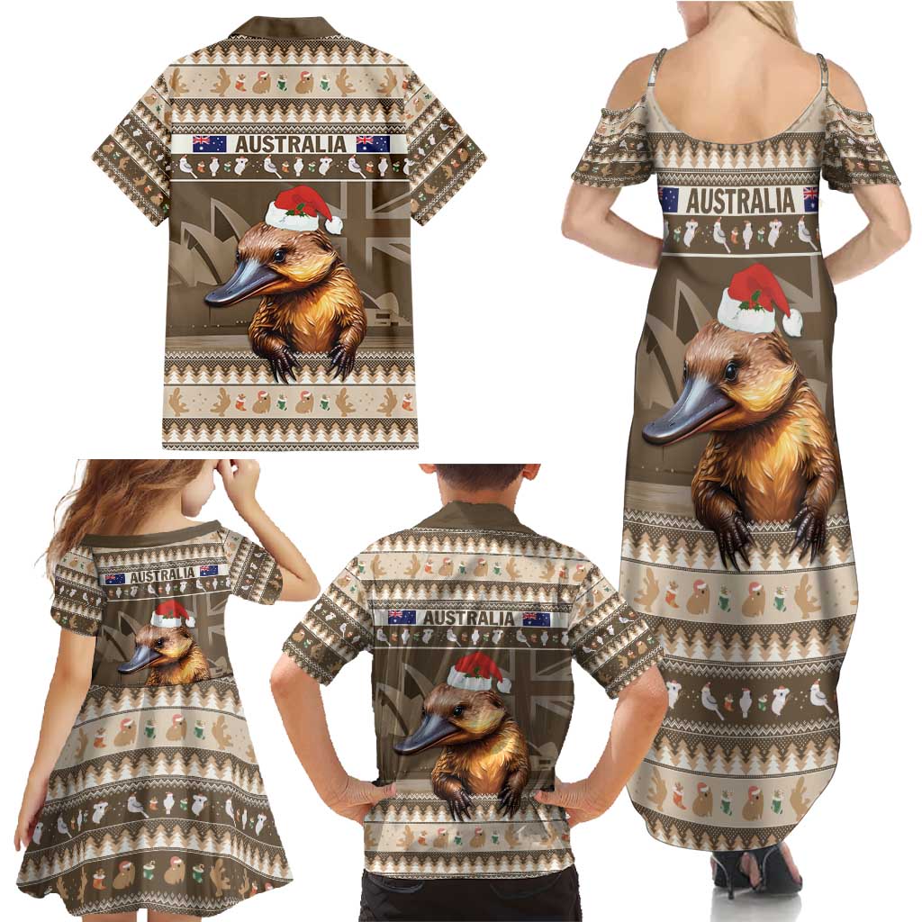 Aussie Platypus Family Matching Summer Maxi Dress and Hawaiian Shirt Merry Christmas